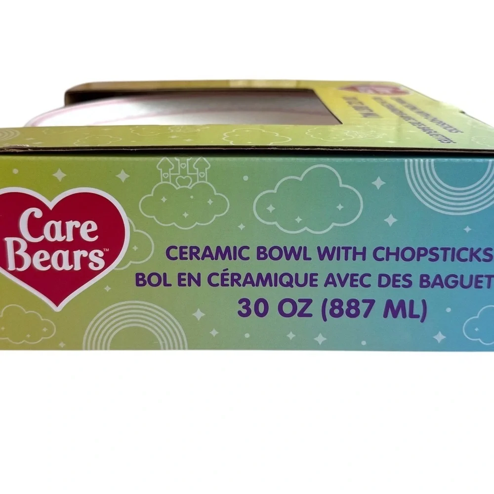Care Bears‎ Ceramic Bowl with Chopsticks 20 oz Cartoo Ramen Noodle Soup Dish